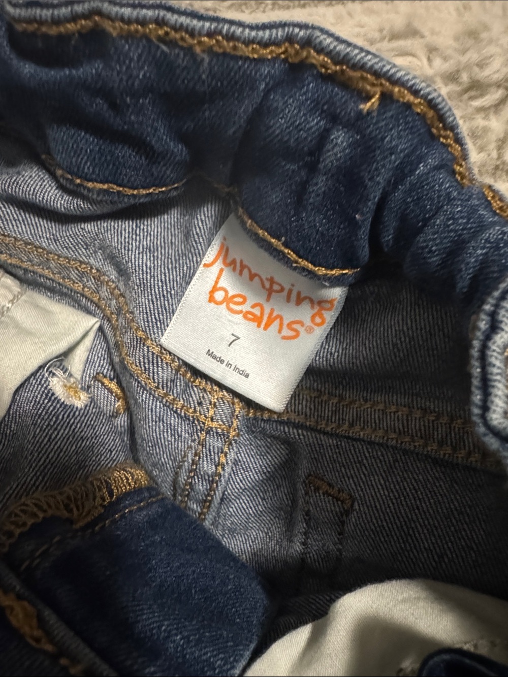 jumping beans Navy Blue Jeans with White Daisy Details - Picture 2 of 6